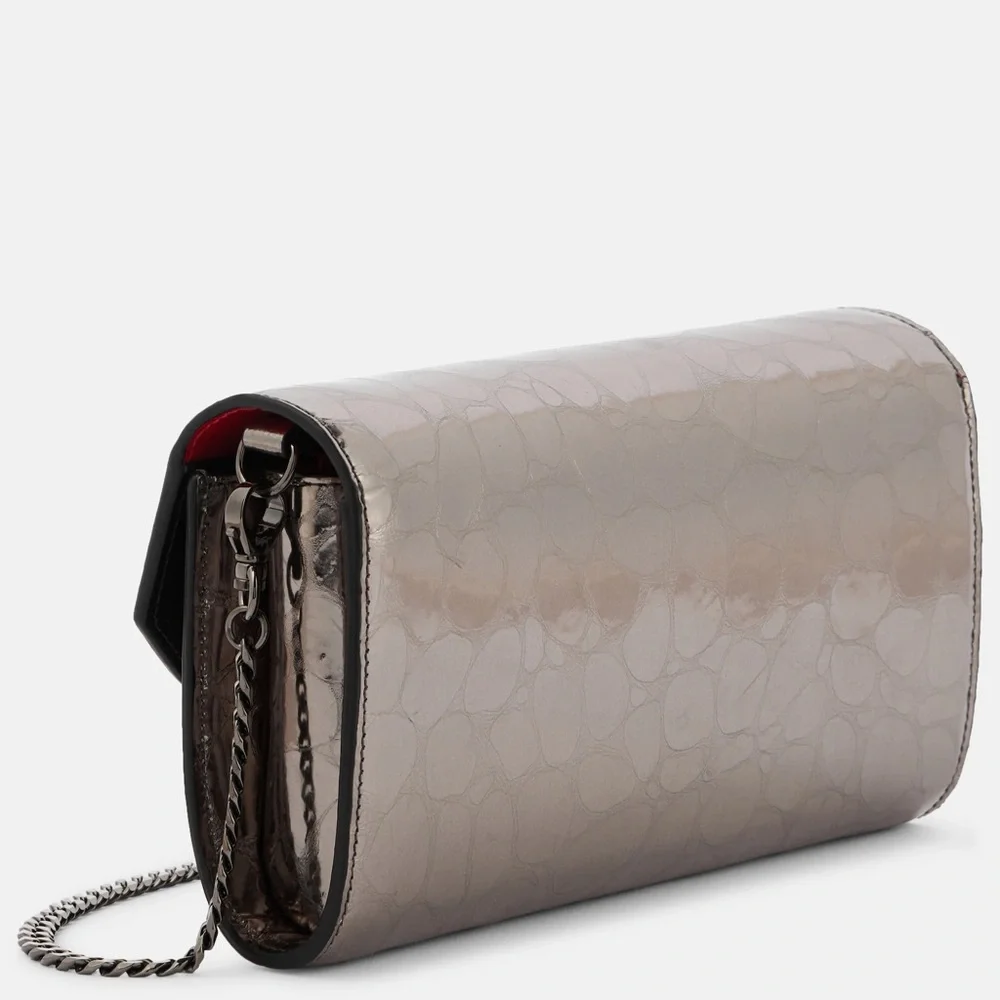 NEW🔥CL S Loubi54 Metallic Croc Embossed Leather Wallet on a Chain🔥 - Picture 3 of 16
